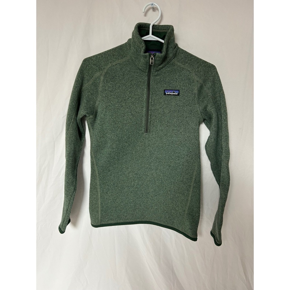 Patagonia Better Sweater 1/4 Zip Fleece Pullover Hemlock Green Granola Girl XS